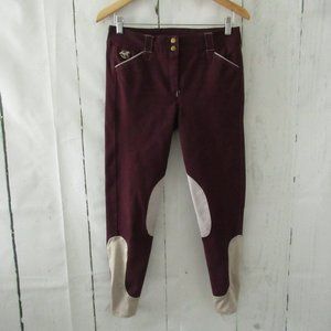 Piper Equestrian Riding Pants 26 Burgundy Breeches Horseback